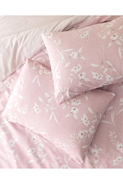 Madame Coco Nayomi Single Cotton Printed Duvet Cover Set - Powder
