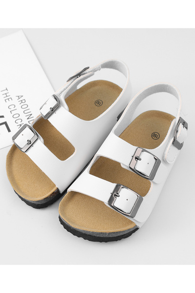 Mark & Mia Mark & Mia Buckle Closure Sandals - White