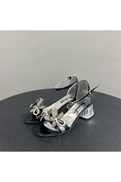 jadeer Pantofi cu toc cu flori pentru fete Sema Negri CT125 31-36