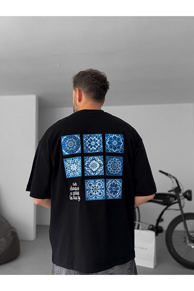BYBASICMAN Black Choose Patchli Oversize T-Shirt Res-5123