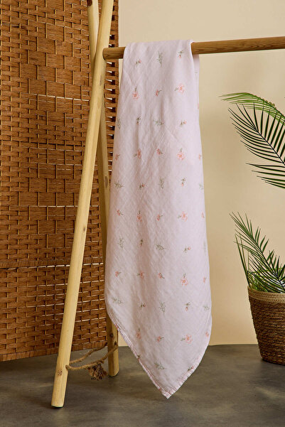 Caline Baby روتاش وردي طباعة زهور رقمية طبقتين الطول - 120*120 سم