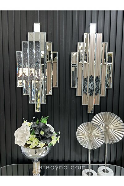 Genel Markalar RİTMİK MODEL GÜMÜŞ AYNA 2'Lİ SET (35x75cm x 2 adet)