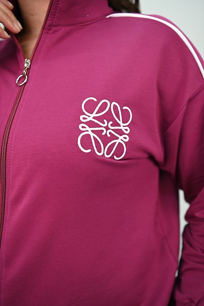 Koza Butik Дамски спортен костюм с бродерия и цип, големи размери, 8152-25-1