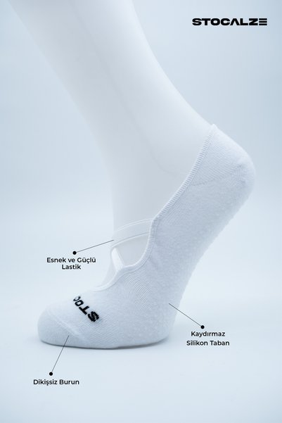 STOCALZE Women's Pilates Socks. Box of 3 Black White Purple Pink Green Colored Anti-Slip Soles.