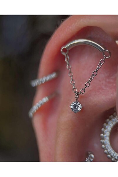 Arescollection Cerrahi Çelik 1 adet hidden helix flat helix lobe uyumlu piercing