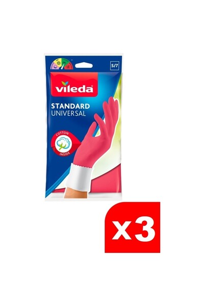 Vileda Universal Standard Gloves S/7 X 3 Pack