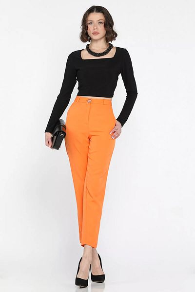 GÜLSELİ Orange Women's Fabric Trousers