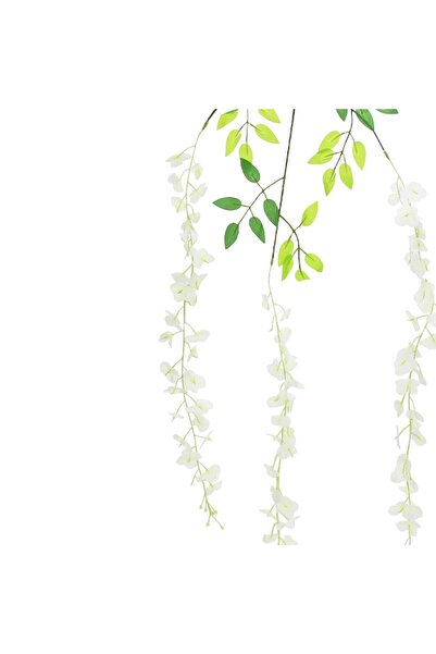 Dekorsende Yapay Akasya İnce Sarkıt Beyaz 110 cm