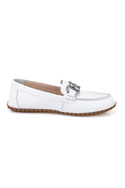 Desa Loafer alb din piele confortabilă de damă