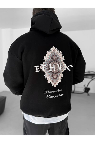 BYBASICMAN Black Ethnic Patchli Hooded Sweat B-2021