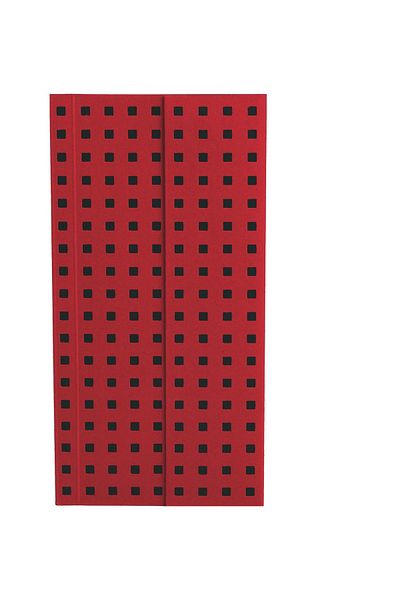 Paper-Oh Quadro Red on Black B6.5 Unlined Wrap Closure 112 Pages 100gsm Notebook (Pack of 2)