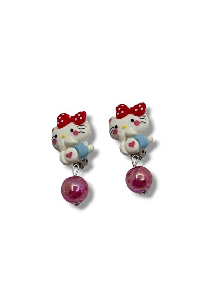 Osha Aksesuar Hello Kitty Klipsi Çocuk Küpe | Çocuk Klipsli Küpe