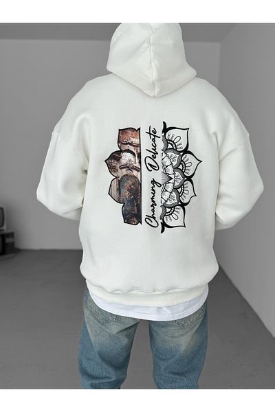 BYBASICMAN White Charming Patchli Hooded Sweat B-2033