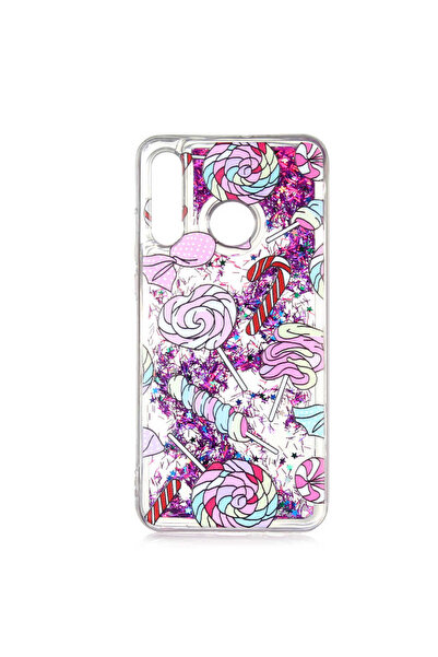 TechTrove Huawei P30 Lite İçin Uyumlu Desenli Simli Akışkan Sıvılı Silikon Kılıf