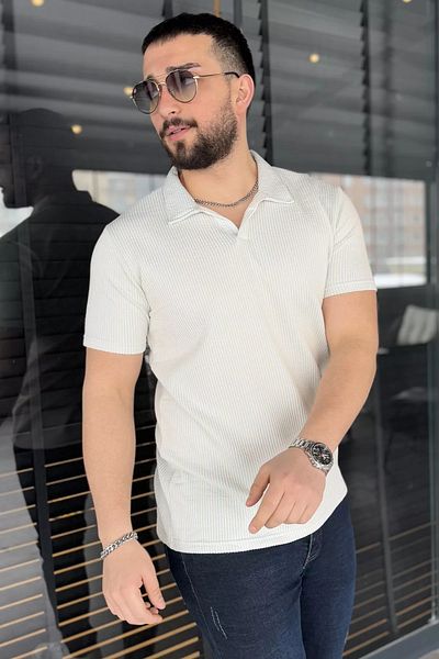 MİSHAR İTALİA Μπλουζάκι από Lycra με ανοιχτό μπλε ανδρικό γιακά πόλο