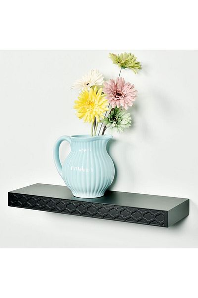 Danube Home Elizabeth Floating Shelf Wall Shelves Black L90xw20xh5cm