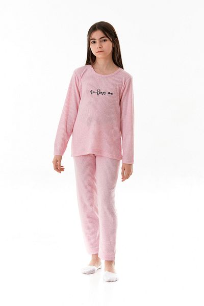 Fulla Moda Love Printed Girl's Pajama Set