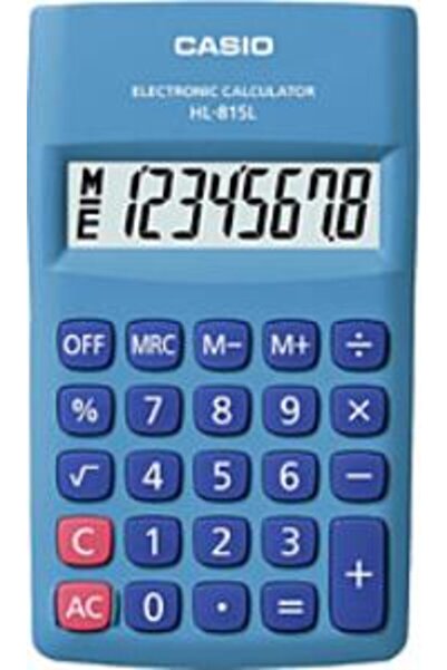 Casio Hl-815l-bu 8 Hane Mavi Cep Tipi Hesap Makinesi