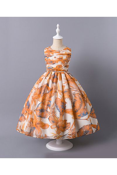 Mark & Mia Mark & Mia Floral Printed Bow Embellished Dress - Orange