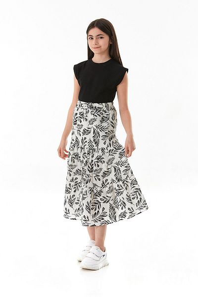 Fulla Moda Patterned Midi Length Girl's Skirt