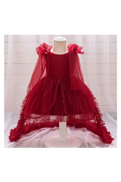 Mark & Mia Mark & Mia Solid Sleeveless Long Tailed Gown - Red