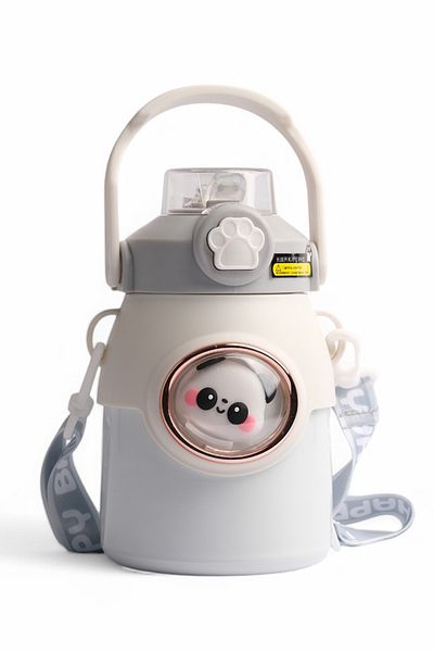 ROSECENTERBAZAAR Children's Crossbody Large Capacity Stainless Steel Thermos Cup with Straw (Imported)
