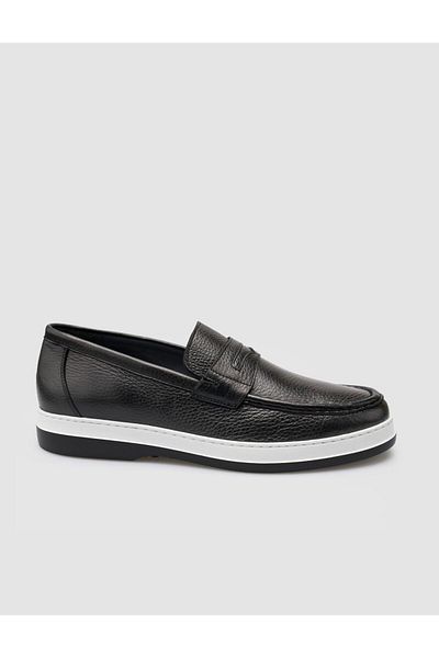 Cabani 100% Genuine Leather Black Men's Casual Shoes