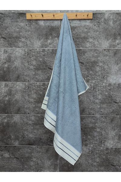Sevim Prosop de baie Indigo - 100% bumbac, design moale, 90x150 cm, vârf cu dungi