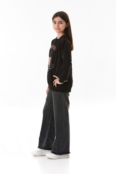Fulla Moda Детски суитшърт с кръгло деколте и щампа от череши