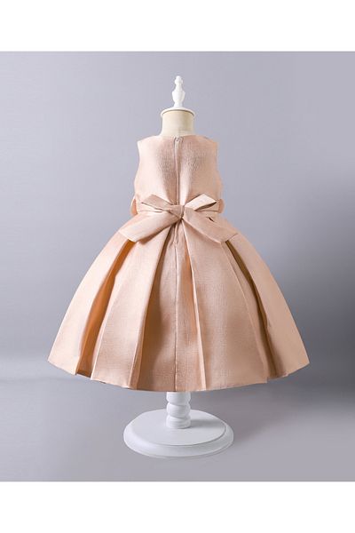 Mark & Mia Mark & Mia Bow Detailed Pearl Embellished Sleeveless Party Dress - Beige