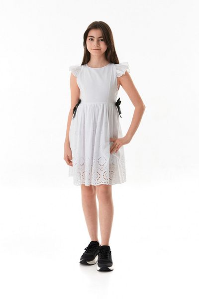 Fulla Moda Girl's Dress with Bow Detail on the Sides