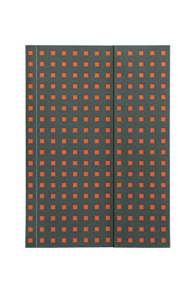 Paper-Oh Quadro Grey on Orange B6 Unlined Wrap Closure 112 Pages 100gsm Notebook (Pack of 2)