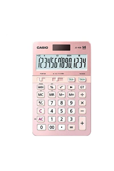 Casio Js-40b-pk Pembe Profesyonel 14 Hane Masa Üstü Hesap Makinesi