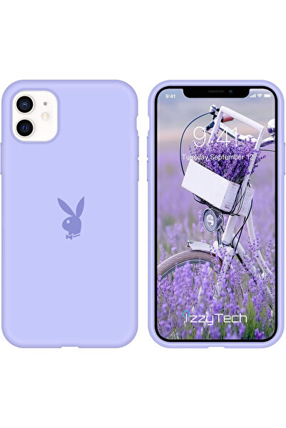 izzytech حافظة هاتف آيفون 12/12PRO، شعار بلاي بوي، سطح داخلي مخملي، حافظة مقا...