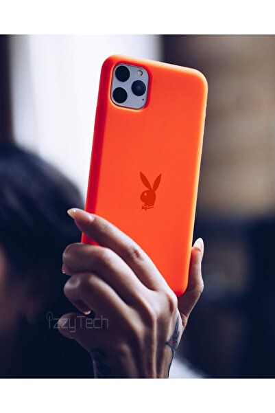 izzytech حافظة هاتف آيفون 11، شعار بلاي بوي، سطح داخلي مخملي، حافظة مقاومة لل...