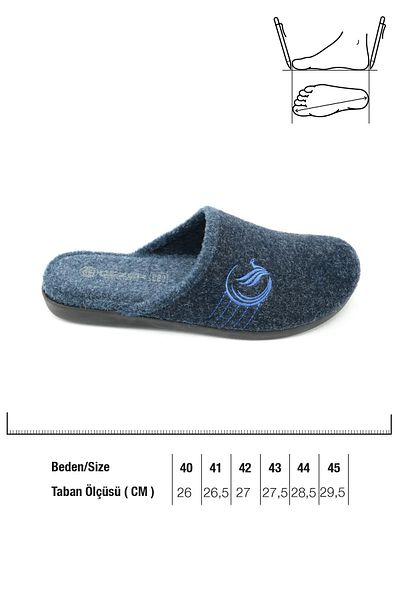 GEZER Comfortable and Lightweight Felt Flat Sole Men's Home and Guest Slippers