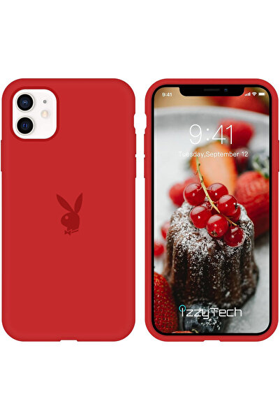 izzytech حافظة هاتف آيفون 11، شعار بلاي بوي، سطح داخلي مخملي، حافظة مقاومة لل...