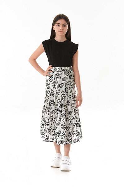 Fulla Moda Patterned Midi Length Girl's Skirt