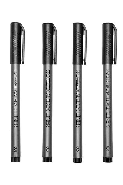 Bruno Visconti Black Thickened Liner Set "Sketch&Art" 4 Pieces