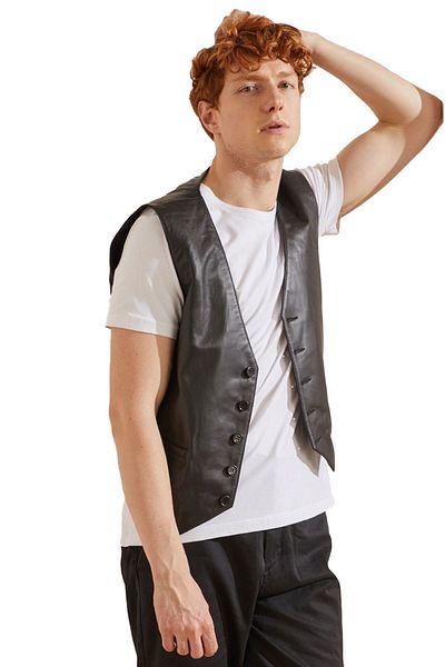 Deriderim Black Duke Men's Genuine Leather Vest