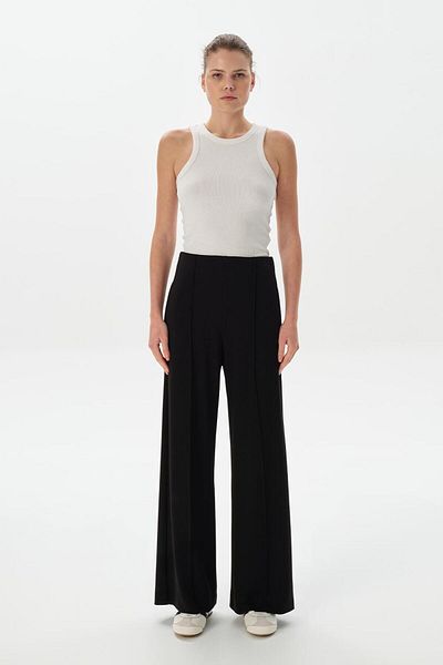 KADRİYE BAŞTÜRK Black Stitched Modal Knitted Trousers