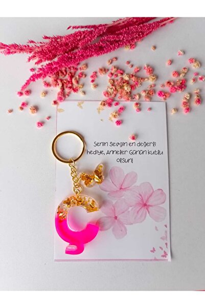 demirbasavm سلسلة مفاتيح إيبكسي مصنوعة يدويًا مخصصة لعيد الأم