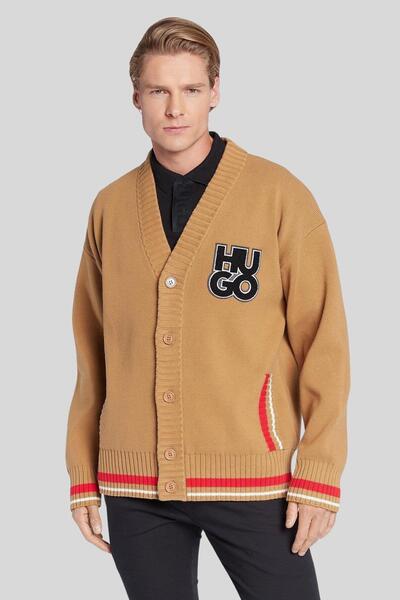 HUGO Erkek Oversize Hırka Kahverengi