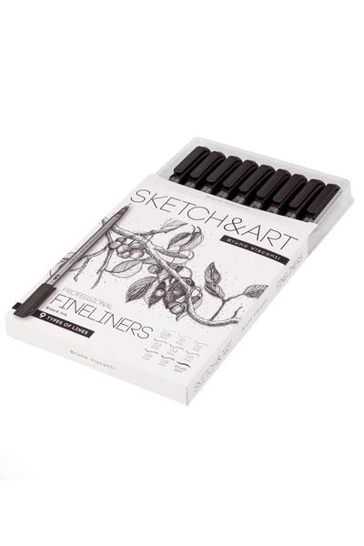 Bruno Visconti Black Liner Set - 9 Pieces "Sketch&Art"