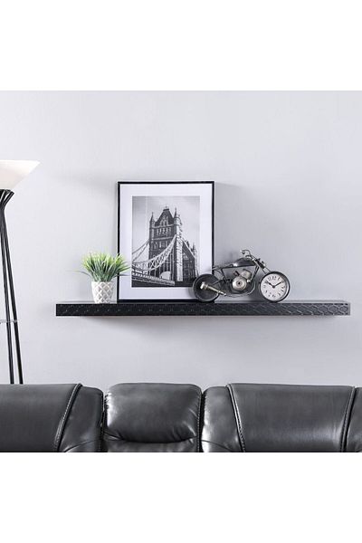 Danube Home Elizabeth Floating Shelf Wall Shelves Black L60xw20xh5cm