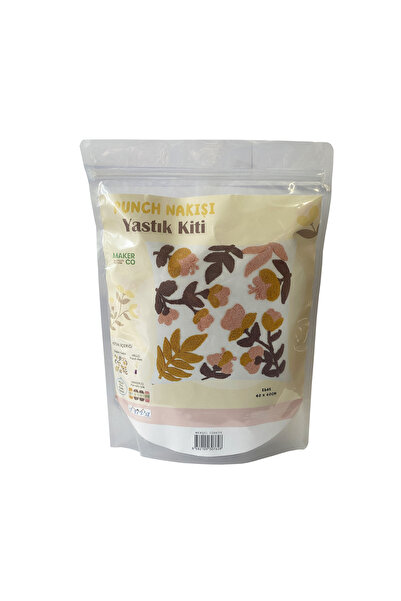 Hello Punch Nakışı Yastık Kiti Çiçek Desenli Punch Seti %100 Pamuk PNY01