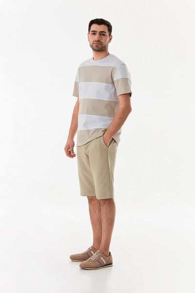 Fulla Moda Μπλουζάκι με ριγέ λαιμόκοψη Oversize