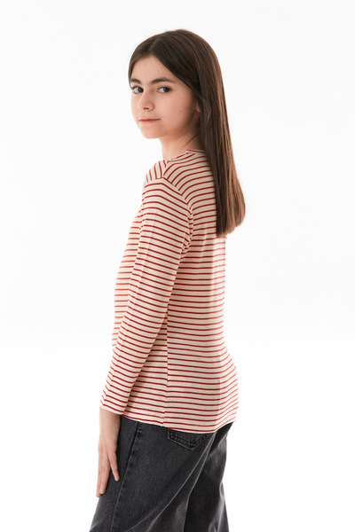 Fulla Moda Striped Girl's Body with Shoulder Window Detail