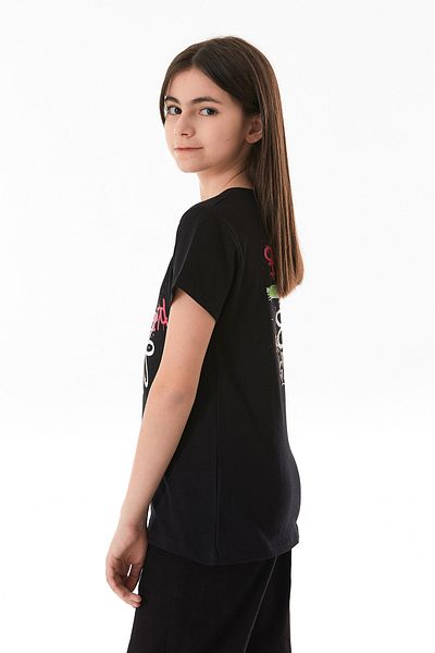 Fulla Moda 100% Cotton Text Printed Girl's Crew Neck T-Shirt