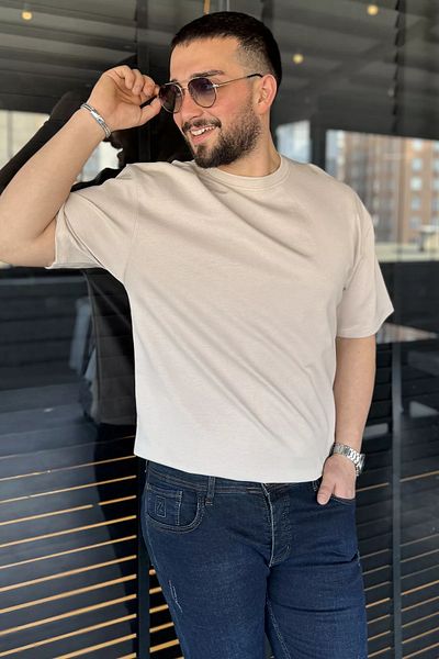 MİSHAR İTALİA Μπλουζάκι μπλουζάκι με ανδρικό λαιμόκοψη Basic Oversize